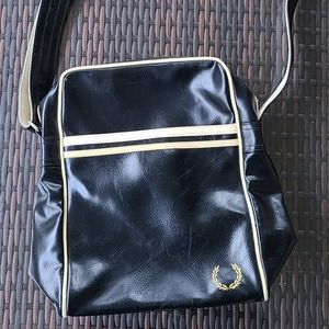 Fred Perry Faux Leather Cross Body Messenger Bag